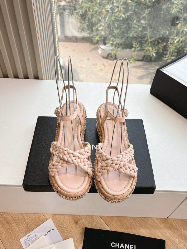 CC Mules Sandals Pink Nude 6cm Lambskin 202887