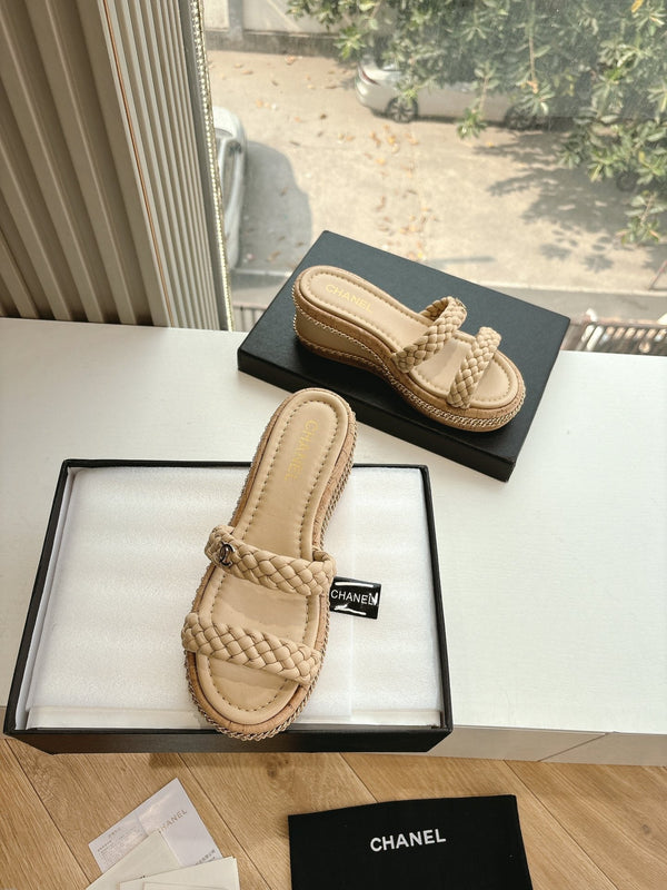 CC Sandals Nude original braided 6cm lambskin 202891