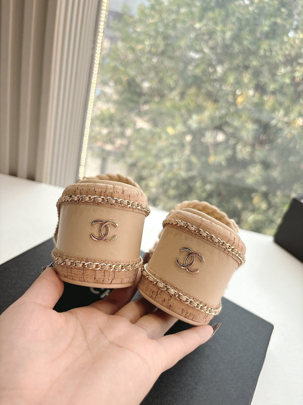 CC Sandals Nude original braided 6cm lambskin 202891