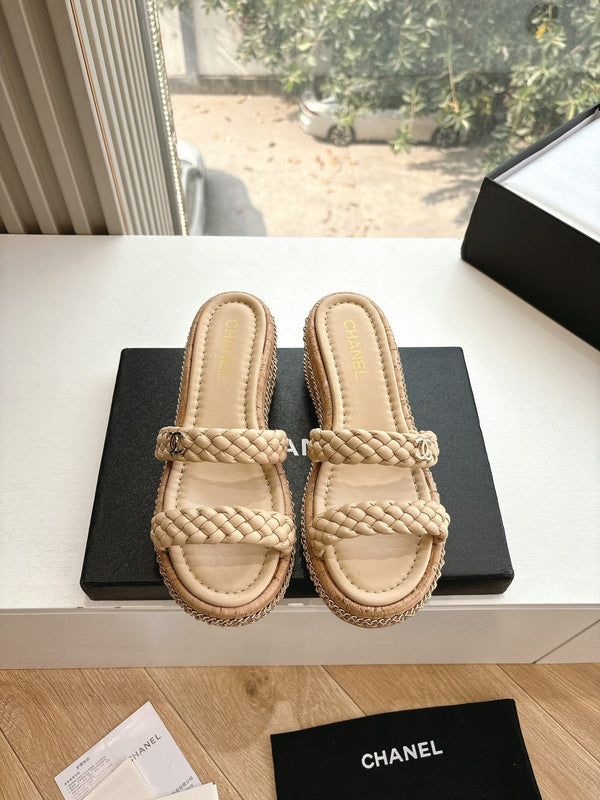CC Sandals Nude original braided 6cm lambskin 202891
