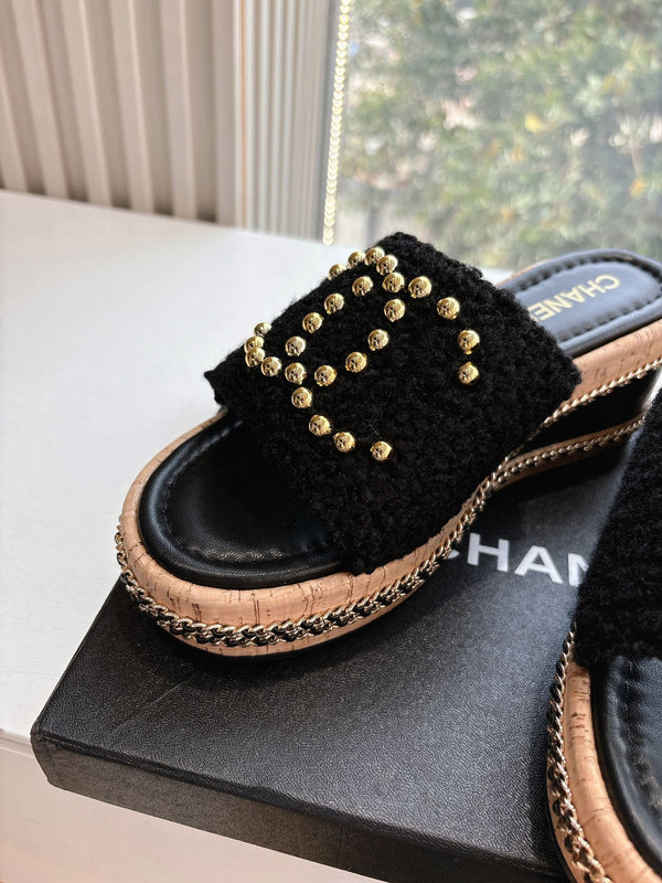 CC Sandals Black 6cm Lambskin 202896