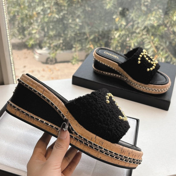 CC Sandals Black 6cm Lambskin 202896