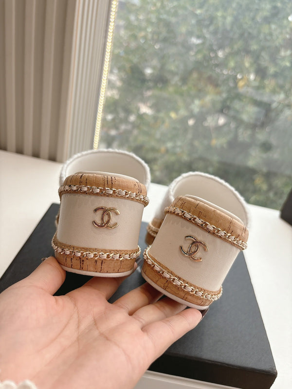 CC Sandals White 6cm Lambskin 202897