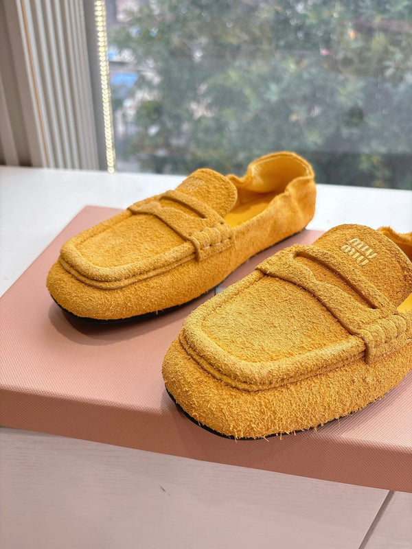 Miu G027 Orange Suede leather Loafer 223899