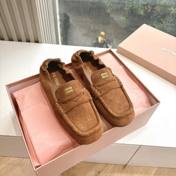 Miu G027 Gold Suede leather Loafer 223900