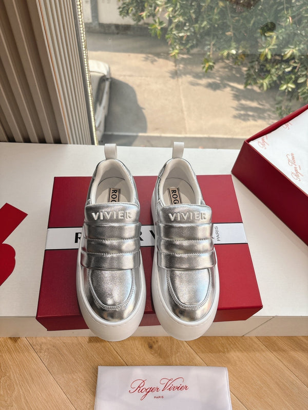 Viv 25 Platform Sneaker Silver Cowhide 358161