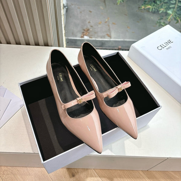 CELINE Ballet Flats Pink Patent Leather 285944