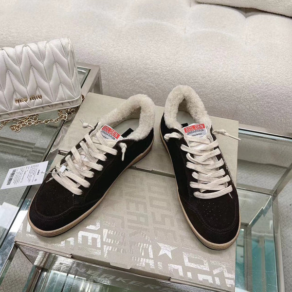 BALL STAR SNEAKERS WITH GLITTER STAR IN BLACK SUEDE