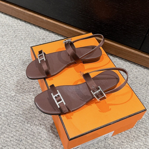 Sandalo Romano Donna Pelle di Vitello Marrone