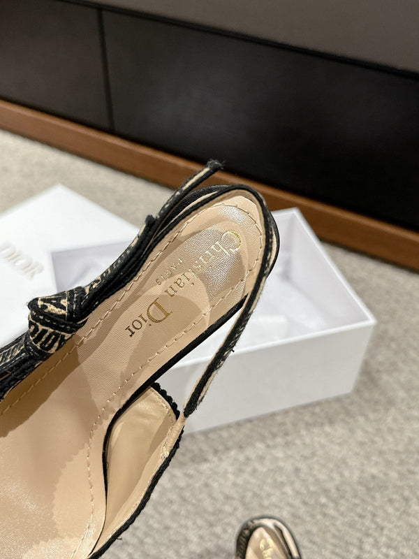 cd slingback 100 beige raffia lambskin