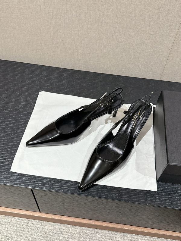 SL CHERISH SLINGBACK 75 NERO IN PELLE DI VITELLO