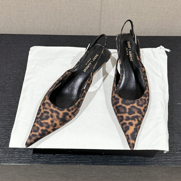 SL CHERISH LEOPARD SLINGBACK AMBER CANVAS