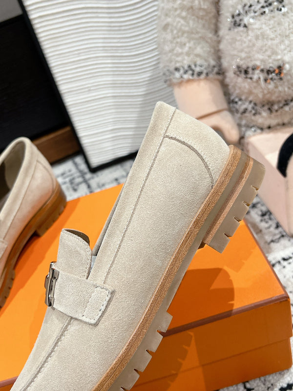 HM Faubourg Loafer In Nude Suede 118747