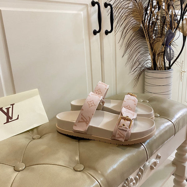 lv sandal mule bomdia pink monogram calfskin