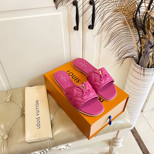 LV Neo Revival Flat Mule Deep Pink Lambskin