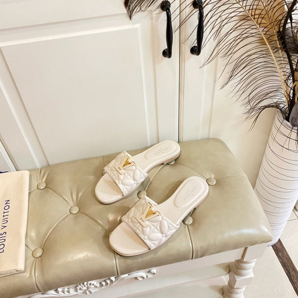 LV Neo Revival Flat Mule White Ivory Lambskin