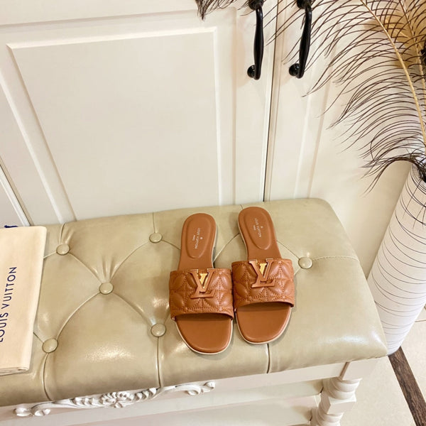 LV Neo Revival Flat Mule Brown Yellow Lambskin