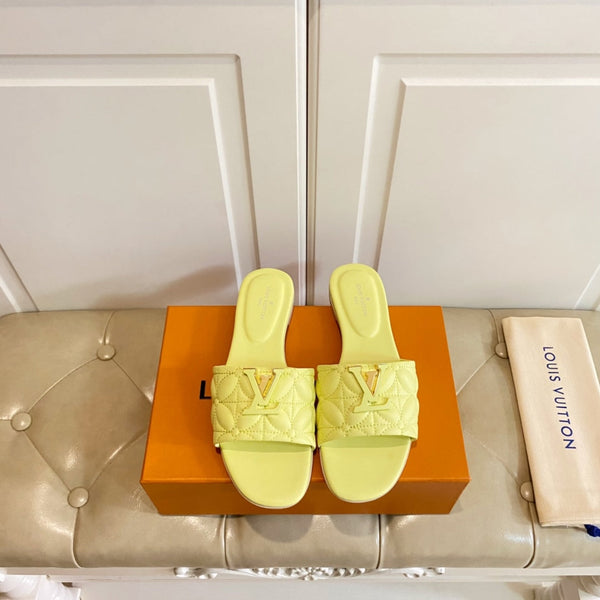 LV Neo Revival Flat Mule Lemon Yellow Lambskin