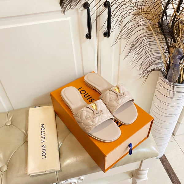 LV Neo Revival Flat Mule Beige Lambskin