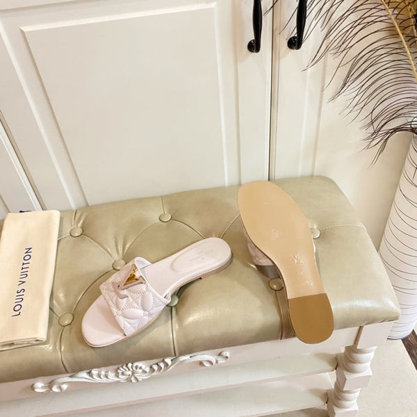 LV Neo Revival Flat Mule Light Pink Lambskin