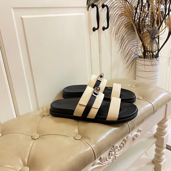 HM Jackson Sandal Ivory White Cowhide 958020