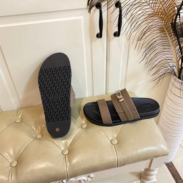 Sandalo HM Jackson in pelle di vacchetta marrone scuro 958026