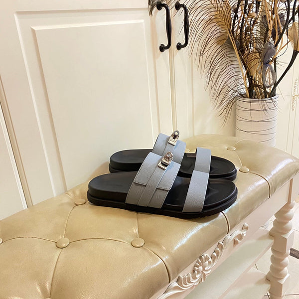 HM Jackson Sandal Grey Blue Cowhide 958032