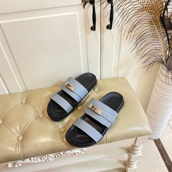 HM Jackson Sandal Grey Blue Cowhide 958032