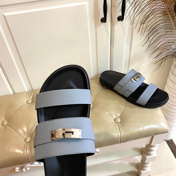 HM Jackson Sandal Grey Blue Cowhide 958032