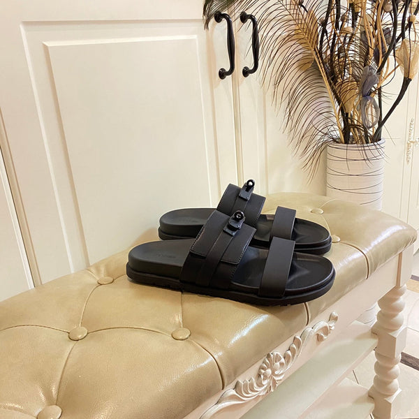 Sandalo HM Jackson in pelle di vitello nera 958043