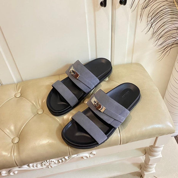 Sandalo HM Jackson in pelle scamosciata grigio scuro 958060