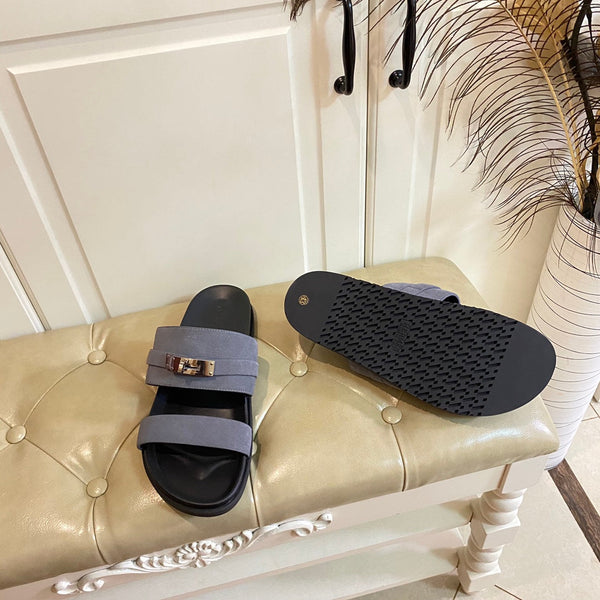 Sandalo HM Jackson in pelle scamosciata grigio scuro 958060