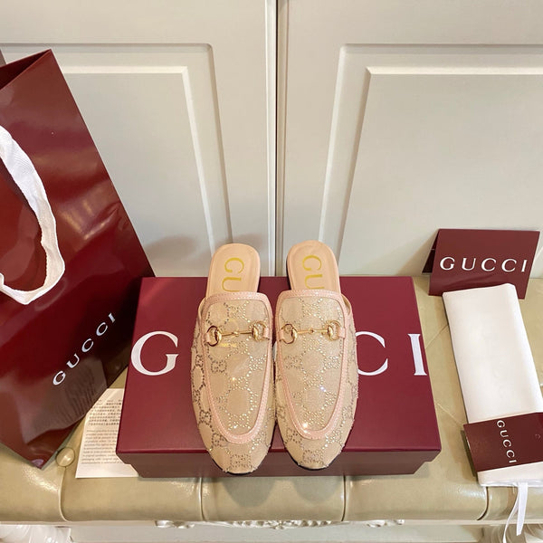 GG PrinceTown Mule Pink Mesh With Crystal