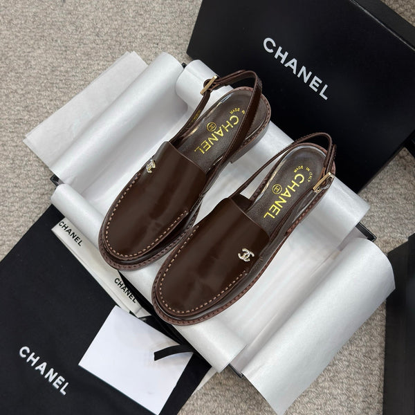 CC 25C Slingback Loafer Chocolate Patent Leather