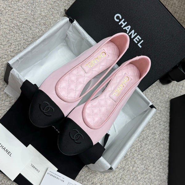 CC 25p Ballerina in tessuto a rete rosa grosgrain