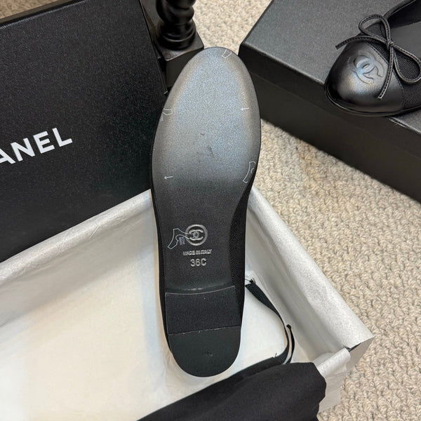 CC 25p Ballerina Nera in Tela di Vitello