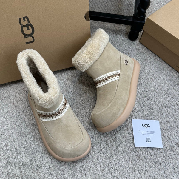 UGG 25ss Ankle Boots Taupe Sheep Fur Suede 523105