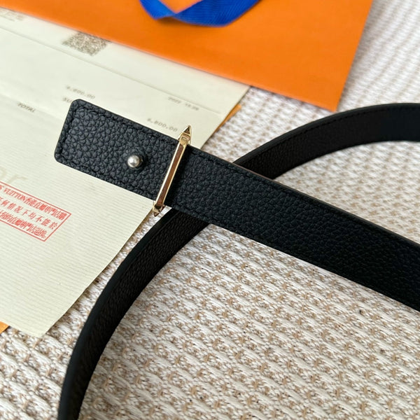 LV FLOWERGRAM 25 MM REVERSIBLE BELT IN BROWN DAMIER CALFSKIN GOLD MIX SILVER HARDWARE