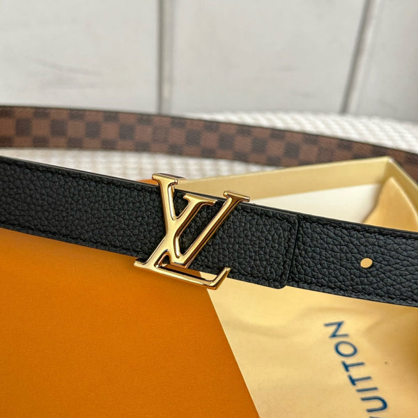 LV ICONIC 25 MM IN PELLE DI VITELLO DAMIER MARRONE CON FERRAMENTA ORO