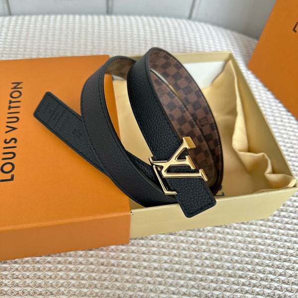LV ICONIC 25 MM IN PELLE DI VITELLO DAMIER MARRONE CON FERRAMENTA ORO