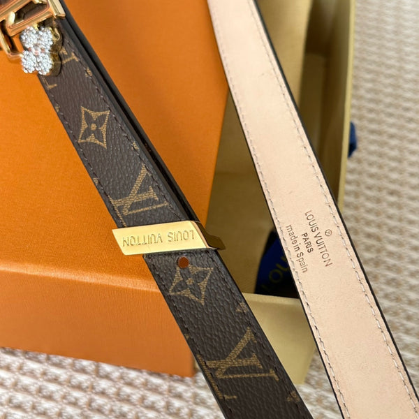 CINTURA REVERSIBILE LV GRAM 20 MM MONOGRAM IN PELLE DI VITELLO MARRONE CON FERRAMENTA ORO