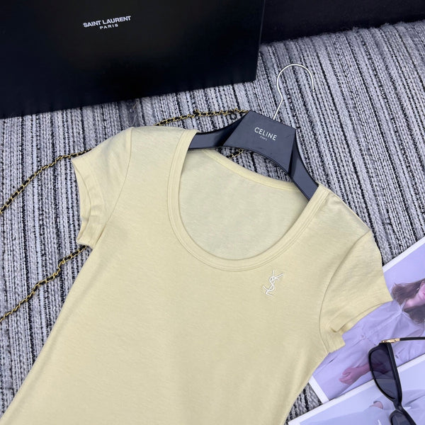 YSL T- Shirt Yellow Pastel 228405