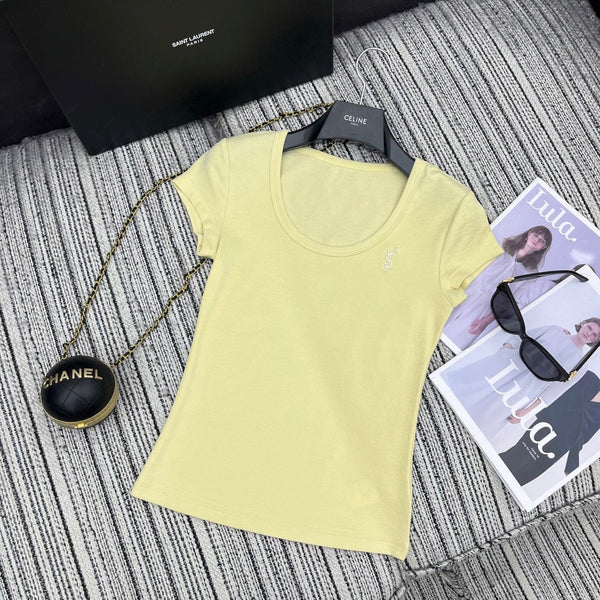YSL T- Shirt Yellow Pastel 228405