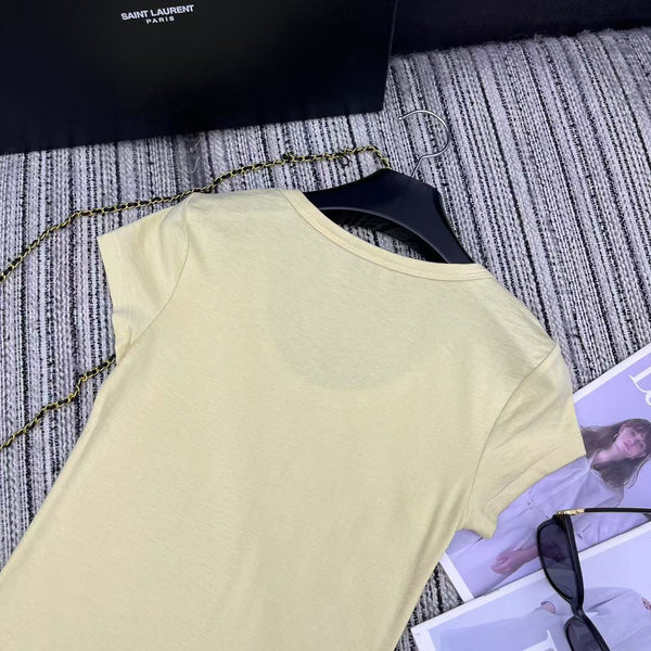YSL T- Shirt Yellow Pastel 228405