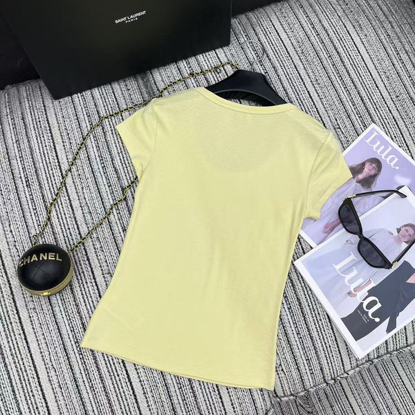 YSL T- Shirt Yellow Pastel 228405