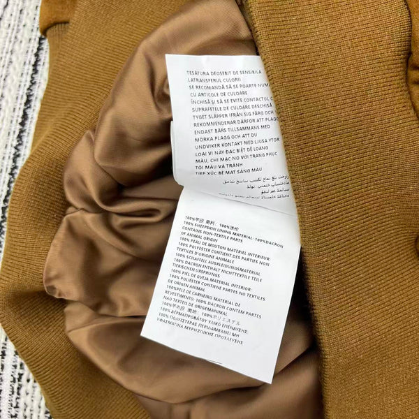 Miu Miu 25 Suede Jacket Brown Yellow 302349