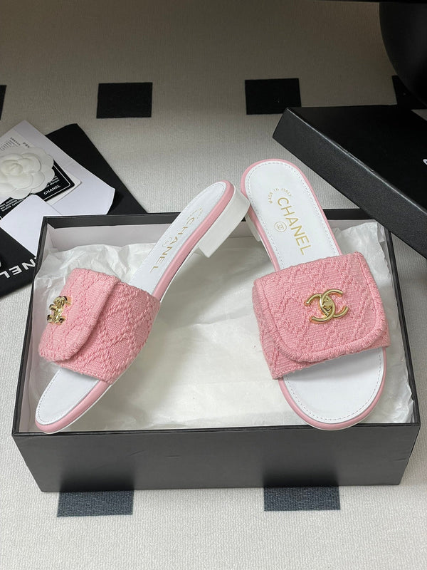 CC 25S Borsa con fibbia Mule Tessuto rosa Pelle di pecora bianca 247599