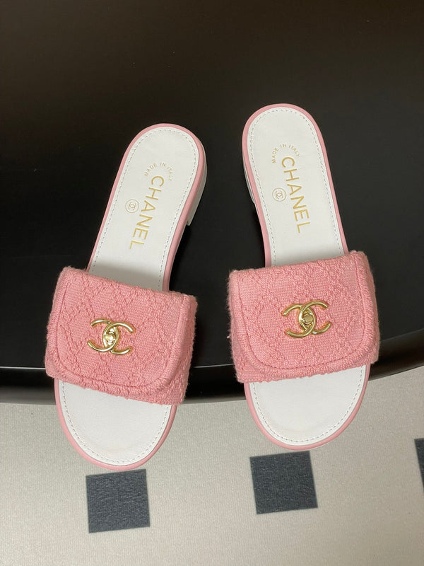 CC 25S Borsa con fibbia Mule Tessuto rosa Pelle di pecora bianca 247599