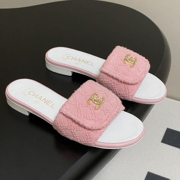 CC 25S Borsa con fibbia Mule Tessuto rosa Pelle di pecora bianca 247599