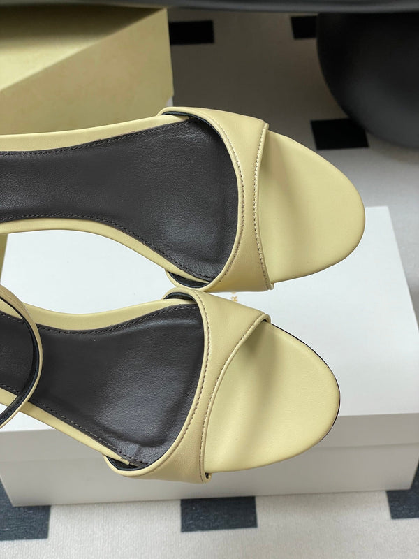 The Row 25S Strap High Heel Sandals 35mm Beige Sheepskin 286199